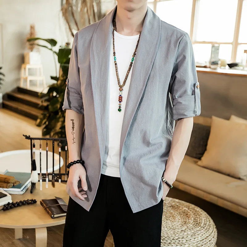 Kaito | Męska Kurtka Kimono – Elegancka lekka kurtka na wiosnę i lato 3