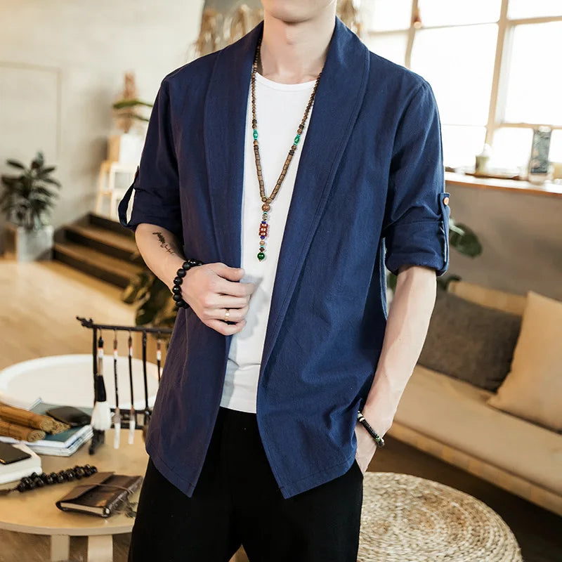 Kaito | Męska Kurtka Kimono – Elegancka lekka kurtka na wiosnę i lato 4