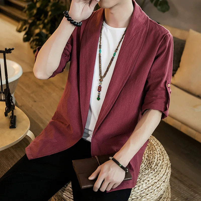 Kaito | Męska Kurtka Kimono – Elegancka lekka kurtka na wiosnę i lato 6