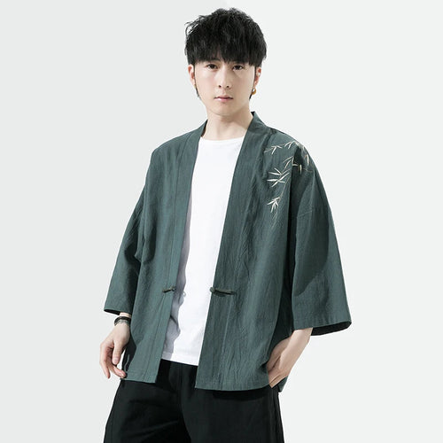 Kimonos | Mens Jacket – Elegant Cotton Kimono with Unique Embroidery 2