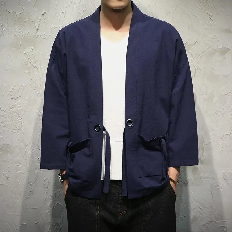Kimonos | Mens Kimono – Elegant Cotton-Linen Blend Jacket for Special Occasions 2