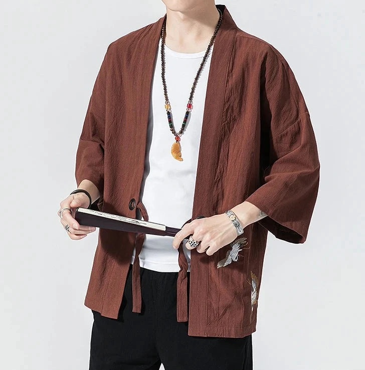Kyoto | Męski Kardigan Kimono – Elegancki, Lekki Kurtka w Stylu Japońskim 6