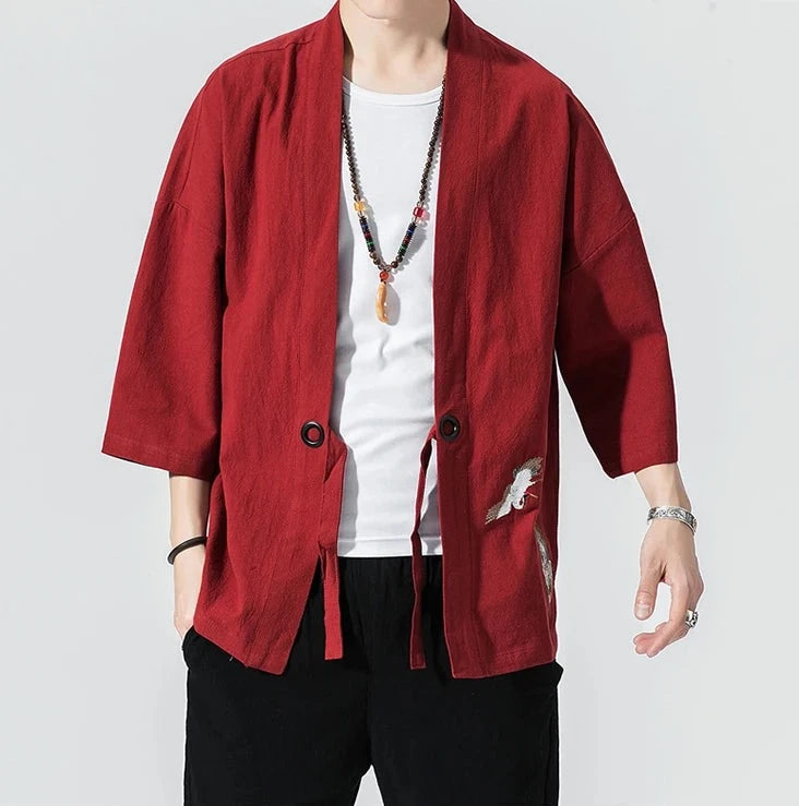 Kyoto | Męski Kardigan Kimono – Elegancki, Lekki Kurtka w Stylu Japońskim 7