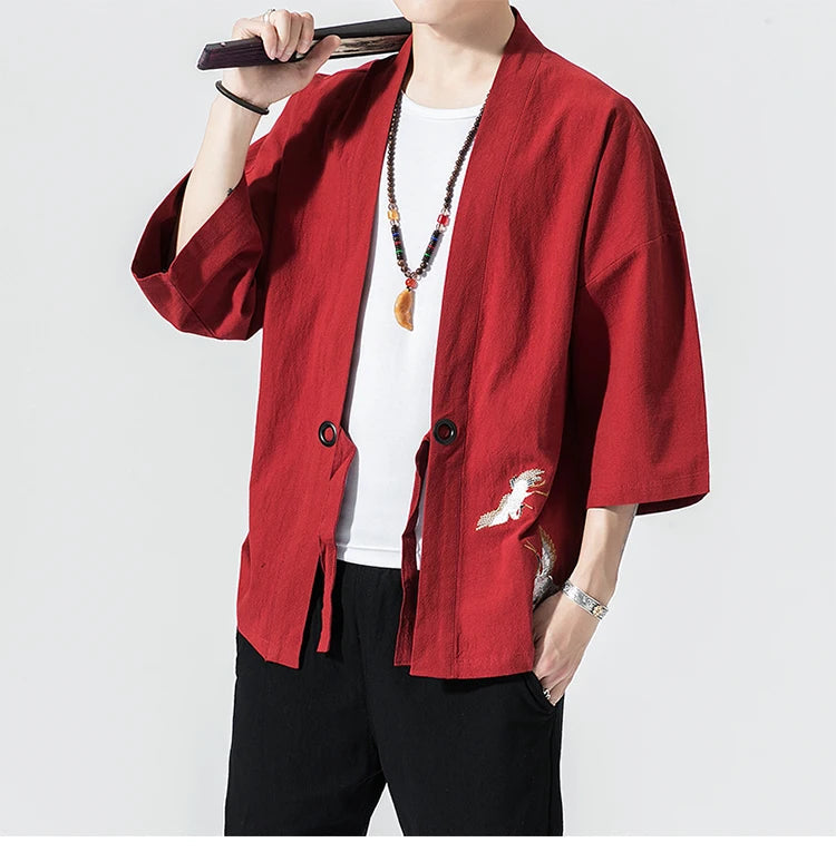 Kyoto | Męski Kardigan Kimono – Elegancki, Lekki Kurtka w Stylu Japońskim 8
