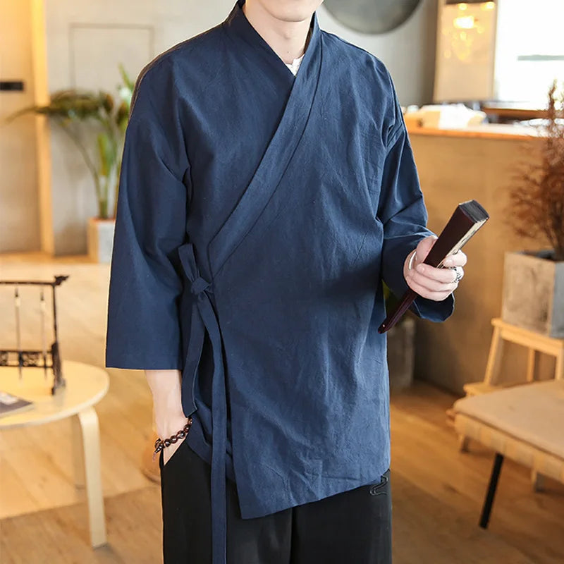 Yamato | Mens Lightweight Kimono Jacket – Elegant cotton and linen jacket for airy comfort 1