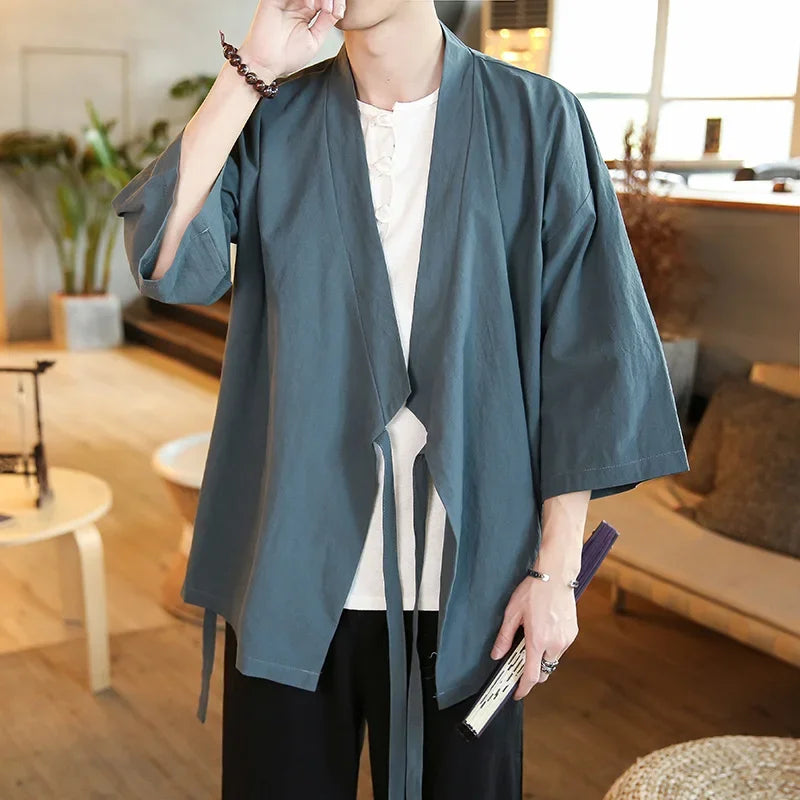Yamato | Mens Lightweight Kimono Jacket – Elegant cotton and linen jacket for airy comfort 3