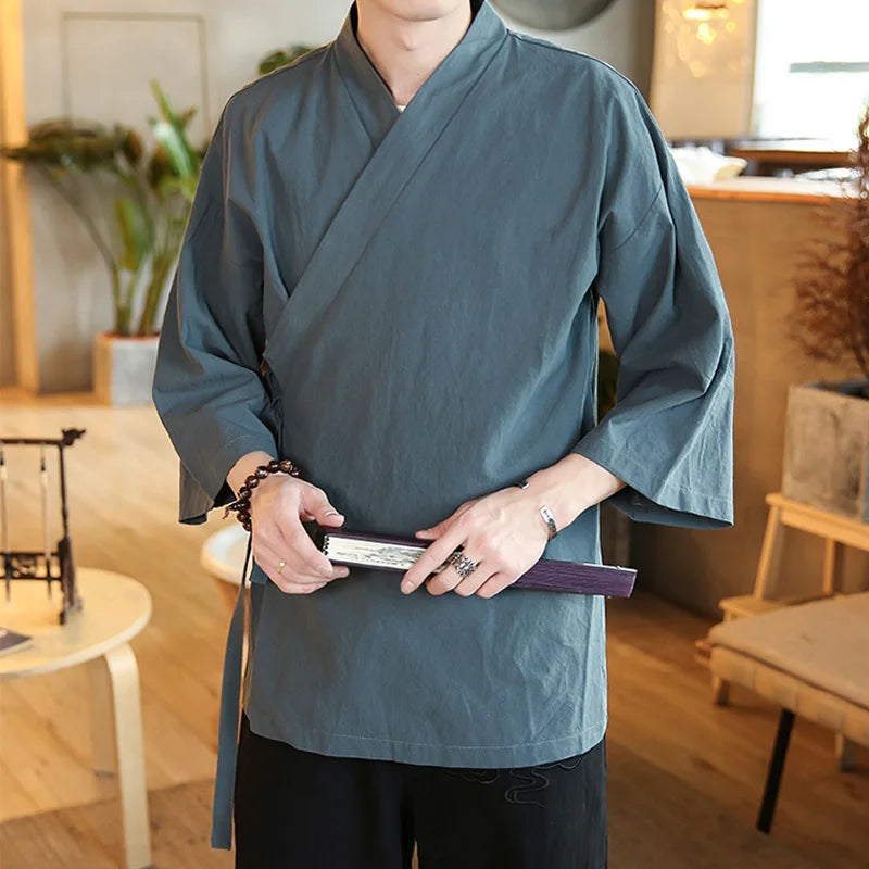 Yamato | Mens Lightweight Kimono Jacket – Elegant cotton and linen jacket for airy comfort 4