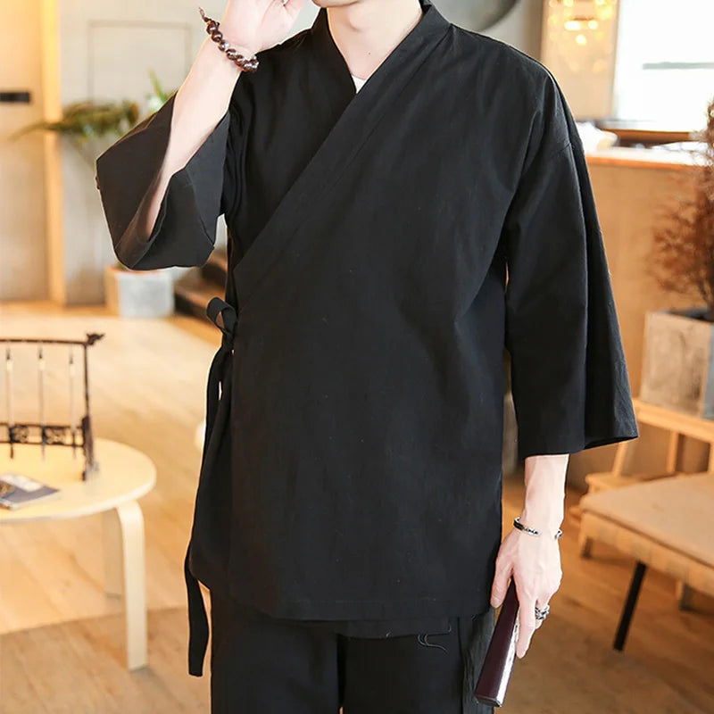 Yamato | Mens Lightweight Kimono Jacket – Elegant cotton and linen jacket for airy comfort 5