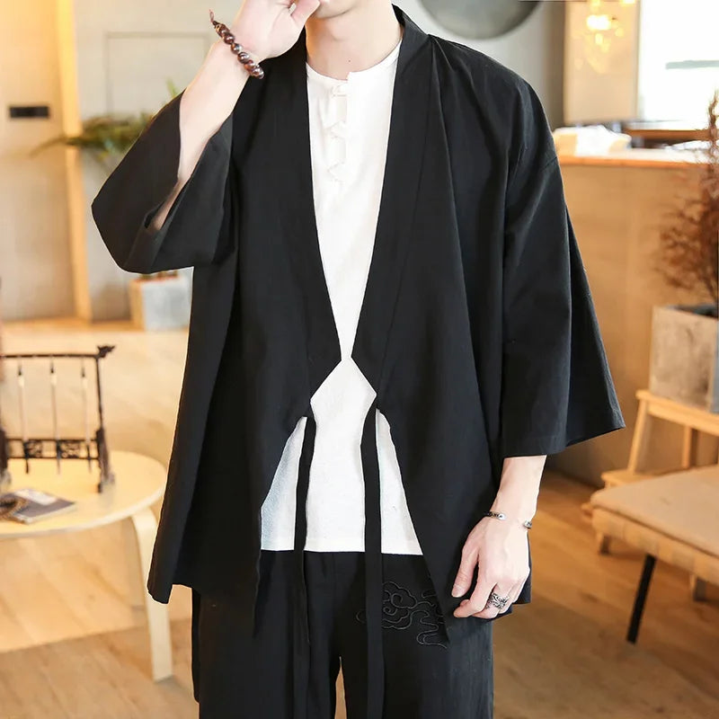 Yamato | Mens Lightweight Kimono Jacket – Elegant cotton and linen jacket for airy comfort 6