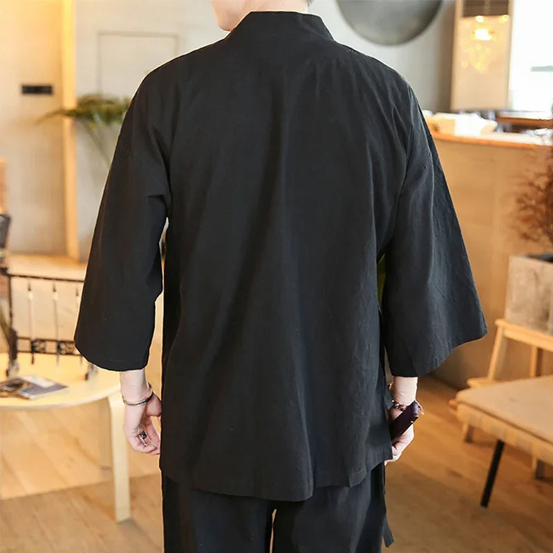 Yamato | Mens Lightweight Kimono Jacket – Elegant cotton and linen jacket for airy comfort 7