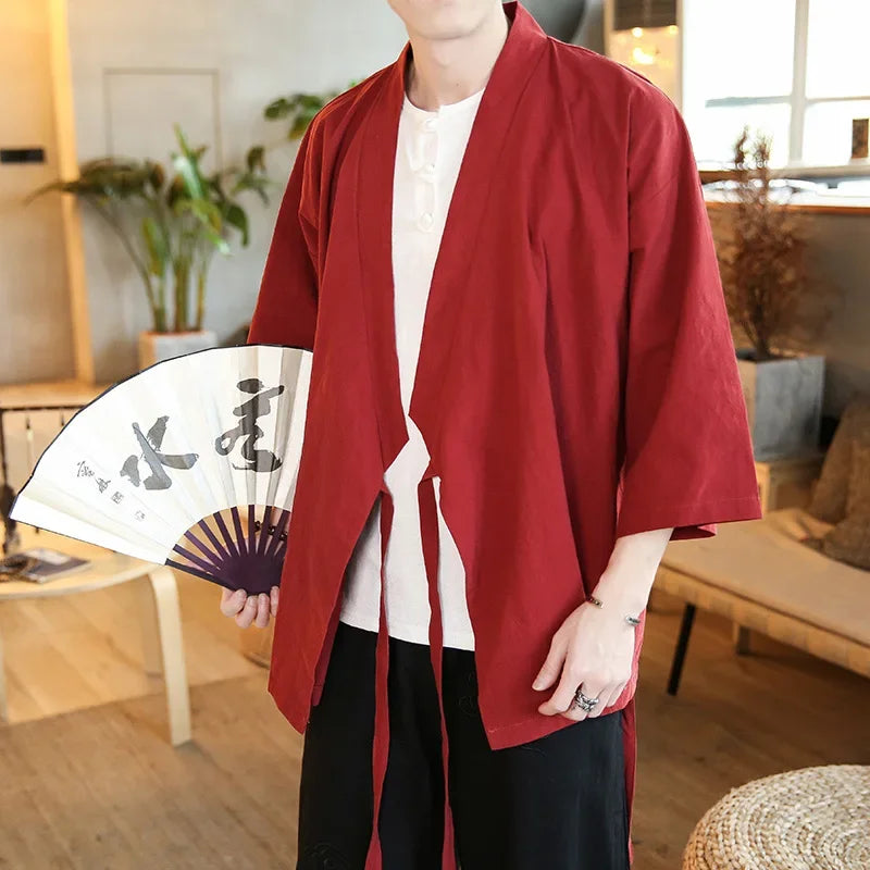 Yamato | Mens Lightweight Kimono Jacket – Elegant cotton and linen jacket for airy comfort 8