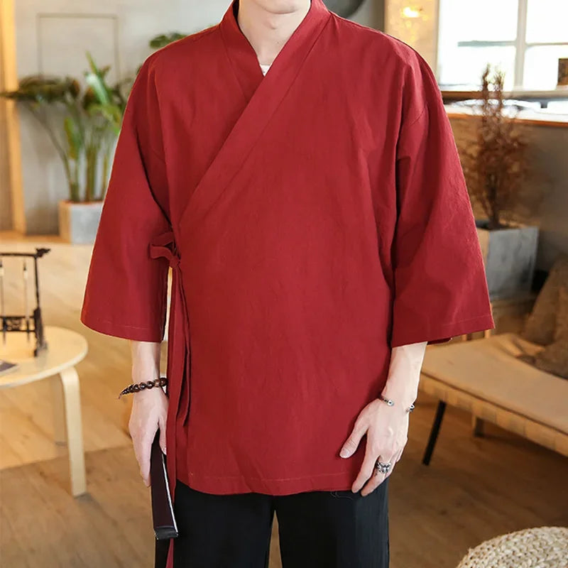 Yamato | Mens Lightweight Kimono Jacket – Elegant cotton and linen jacket for airy comfort 9